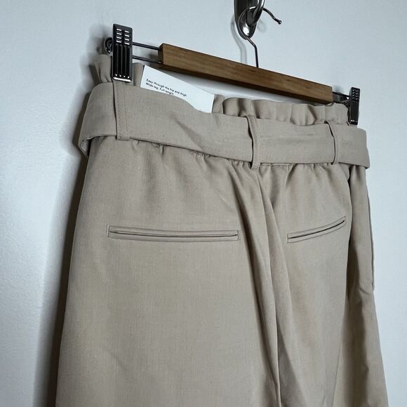 Ann Taylor Wide Leg High Rise Belted Trouser Pants Khaki Tan Womens Small - Picture 7 of 10